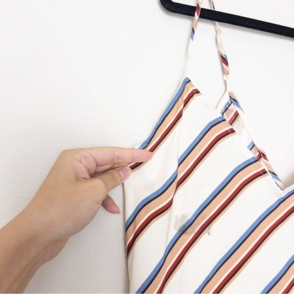 NWT Frame Classic Striped Silk Camisole S Stripe Clay Multi Sleeveless - Picture 7 of 12